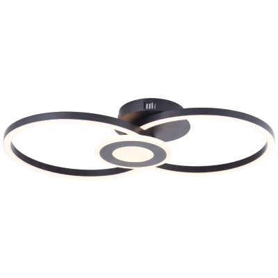 Candeeiro de teto preto design, Volkert, 24W, LED 3000K