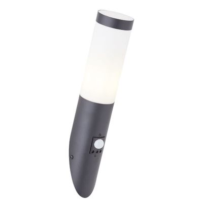 Candeeiro de parede exterior com sensor de movimento preto de metal, Meis, IP44