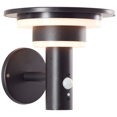 Candeeiro de parede exterior solar preto moderno, Lonneke, 3W, LED 3000K, IP44