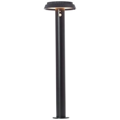 Candeeiro de pé exterior solar preto de metal, Ridvan, 4W, LED 3000K, IP44