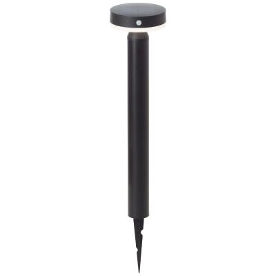 Candeeiro de pé exterior solar preto de metal, Kubilay, 3W, LED 4000K, IP44