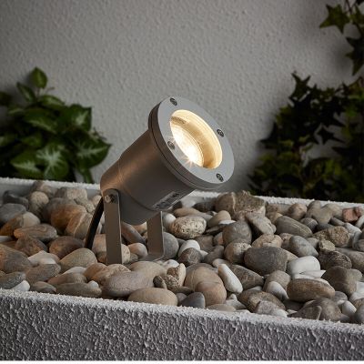 Foco com estaca cinzento de vidro, Shanna, 3W, LED 3000K, IP44