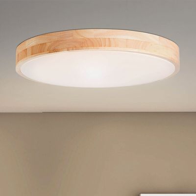 Plafon moderno madeira, Asude, 60W, LED ajustável de branco quente a branco frio, com comando à distância