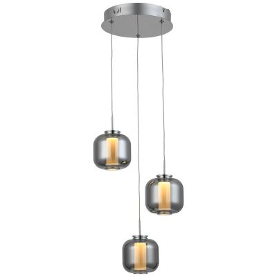 Candeeiro suspenso cromo design, Emmely, 17W, LED 3000K
