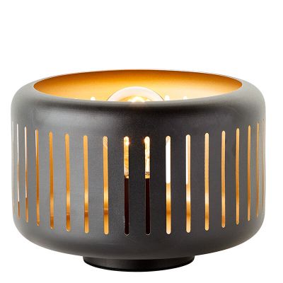 Candeeiro de mesa preto industrial, Veronika, com interruptor