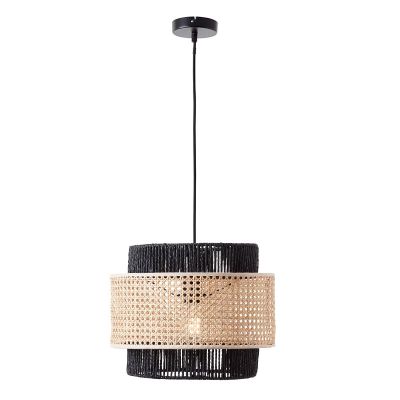 Candeeiro suspenso de rattan bege, Quirien
