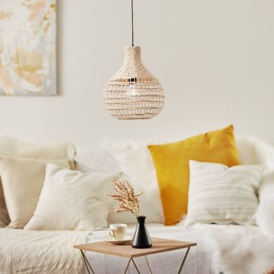 Candeeiro suspenso de rattan castanho, Sian