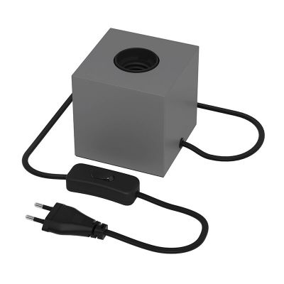 Candeeiro de mesa sem abajur cinzento moderno, Loana, com interruptor