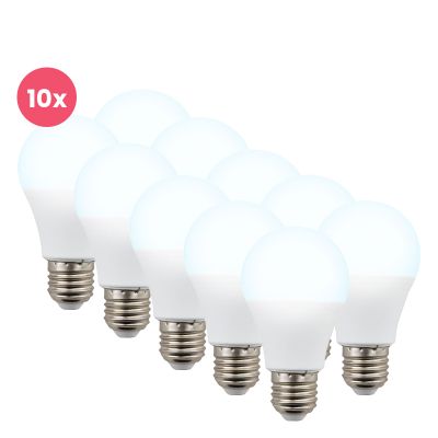 Pacote com 10 lâmpadas LED Lagiba E27 Bradley, A60, 7W, 6500K