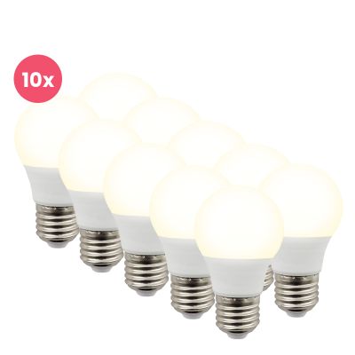 Pacote com 10 lâmpadas LED Lagiba E27 Bradley, P45, 3W, 4000K