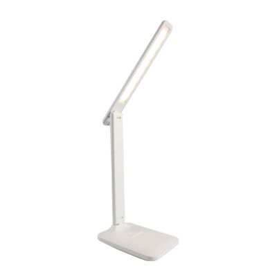 Candeeiro de secretaria branco moderno, Danila, 5W, LED ajustável de branco quente a branco frio, com dimmer tátil