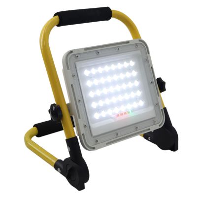 Luz de trabalho recarregável amarela em alumínio, Hilmi, 60W, LED 6500K, IP44, com interruptor.