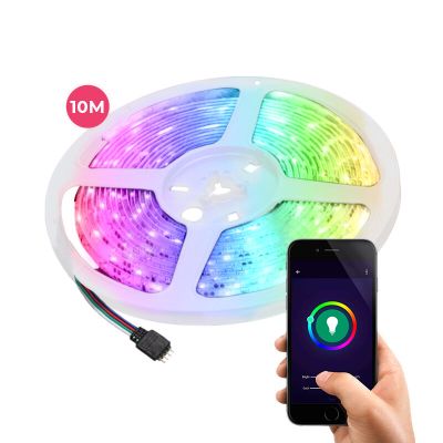 Fita LED inteligente WiFi de 10 metros, 30 W, RGB (todas as cores)