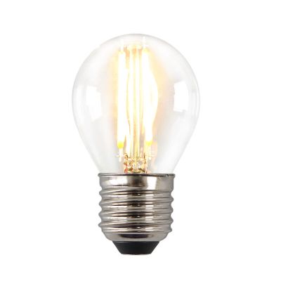 Lâmpada LED E27 Olucia dimerizável, P45, 3W, vidro transparente, 2700k