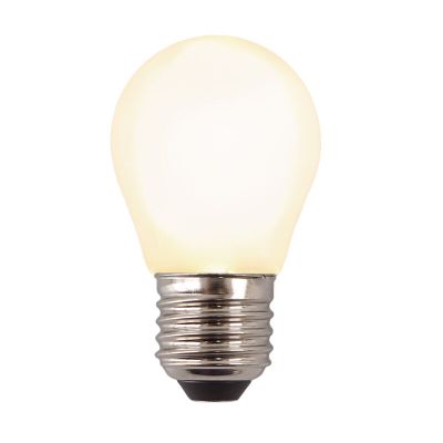 Lâmpada LED E27 Olucia dimerizável, P45, 3W, vidro branco, 2700k