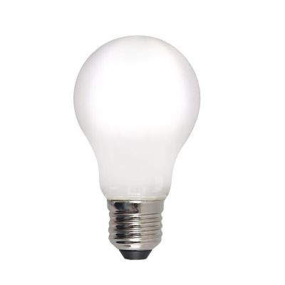 Lâmpada LED E27 Olucia dimerizável, A60, 5W, vidro branco, 4000k
