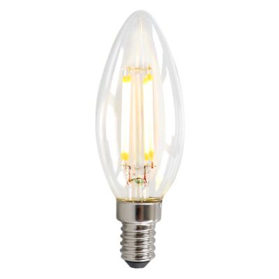 Vela LED E14 Olucia dimerizável, 3W, vidro transparente, 2700k