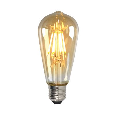 Lâmpada LED Edison E27 Olucia dimerizável, ST58, 5W, vidro âmbar, 2200k