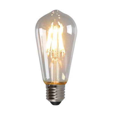 Lâmpada LED Edison E27 Olucia dimerizável, ST58, 5W, vidro transparente, 2700k