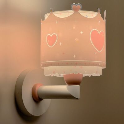 Candeeiro de parede quarto infantil de plástico rosa, Prinses