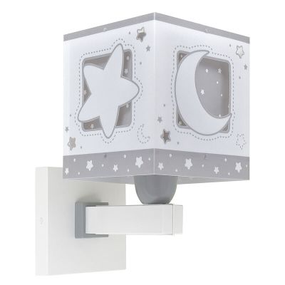 Candeeiro de parede quarto infantil cinzento de plástico, Moonlight