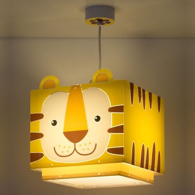 Candeeiro suspenso quarto infantil de plástico amarelo, Tiger