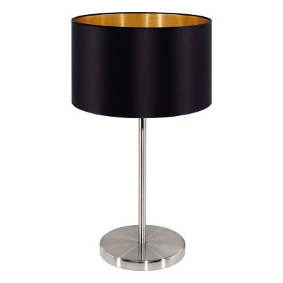 Candeeiro de mesa dourado de tecido, Terme, com interruptor