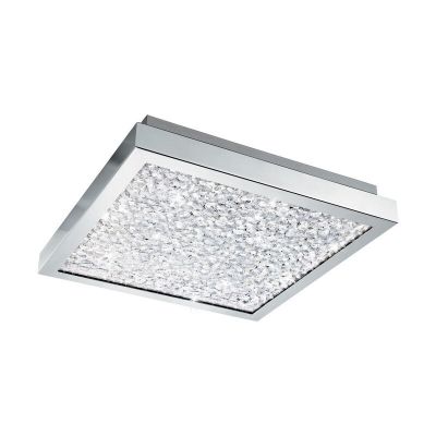 Candeeiro de teto cromo de vidro, Aarnoud, 16W, LED 4000K