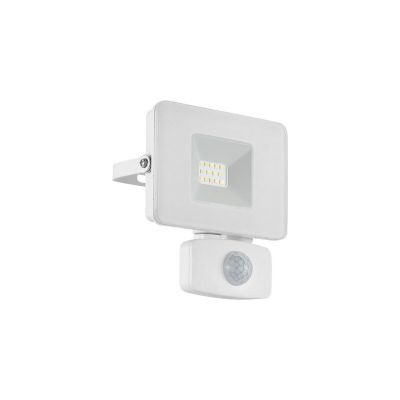 Candeeiro de parede exterior com sensor de movimento branco de alumínio, Joey, IP44