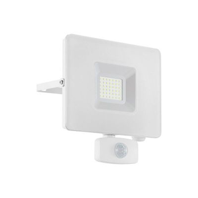 Candeeiro de parede exterior com sensor de movimento branco de alumínio, Joey, IP44