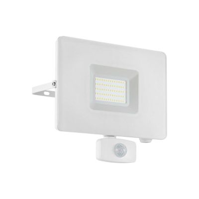 Candeeiro de parede exterior com sensor de movimento branco de alumínio, Joey, IP44
