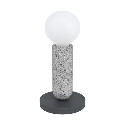 Candeeiro de mesa antracite de aço, Patrycja, com interruptor