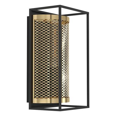 Aplique de parede preto de alumínio, Mauricio