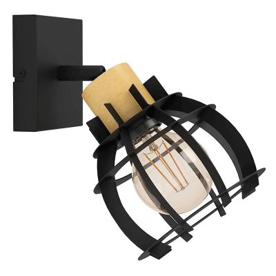 Foco de parede preto de alumínio, Redouan