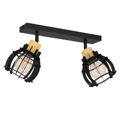 Foco de teto preto de alumínio, Redouan