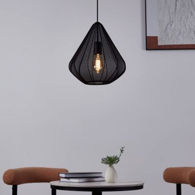 Candeeiro suspenso preto de aço, Agnese