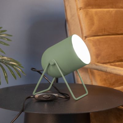 Candeeiro de mesa verde de aço, Tjitte, com interruptor