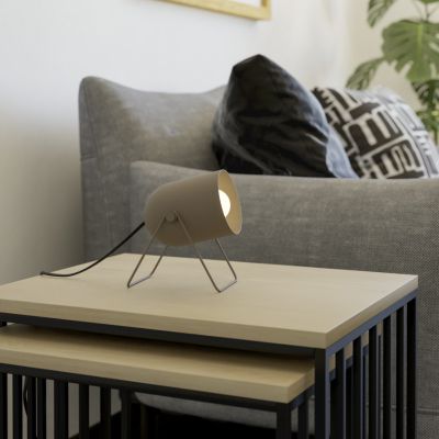 Candeeiro de mesa castanho de aço, Tjitte, com interruptor