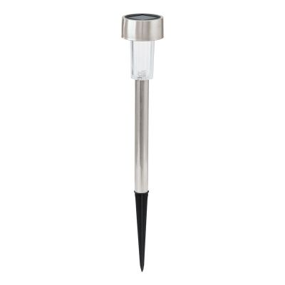 Foco com estaca prateado de aço inoxidável, Zora, 0,5W, LED 3000K, IP44, com interruptor