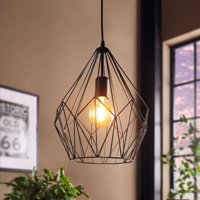 Candeeiro suspenso preto de metal, Acri