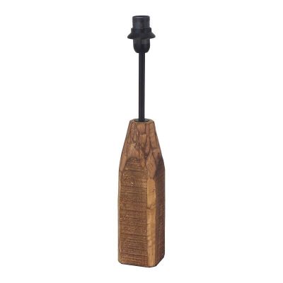 Candeeiro de mesa sem abajur castanho de madeira, Noah, com interruptor