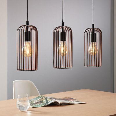 Candeeiro suspenso preto de aço, Silje