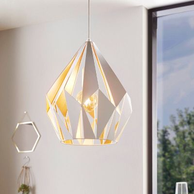 Candeeiro suspenso branco de metal, Acri