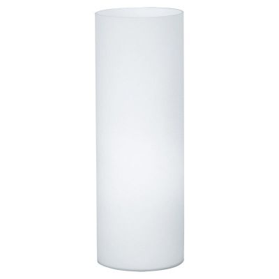 Candeeiro de mesa branco de vidro, Basken, com interruptor