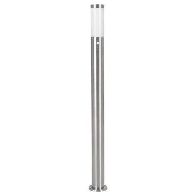 Candeeiro de pé exterior com sensor crepuscular prateado de plástico, Carlein, IP44