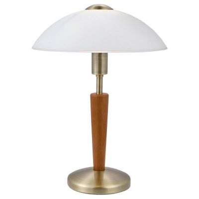 Candeeiro de mesa bronze de madeira, Miam, com dimmer tátil