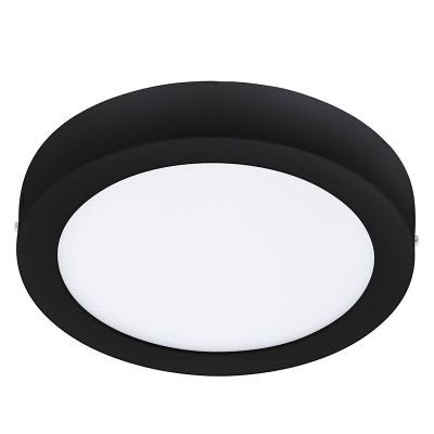 Candeeiro de teto inteligente preto de plástico, Geraldo, 16,5W, LED ajustável de branco quente a branco frio, IP44