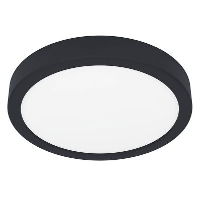Candeeiro de teto para casa de banho preto de plástico, Geraldo, 17W, LED 3000K, IP44