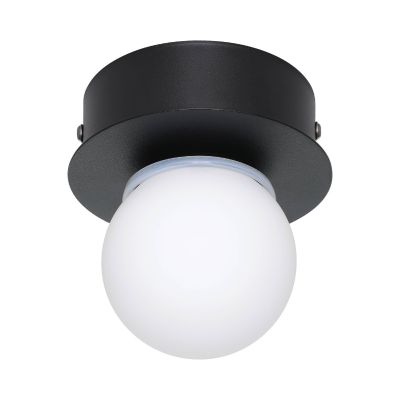 Candeeiro de teto preto de aço, Escha, 3,3W, LED 3000K