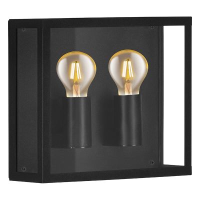 Candeeiro para exterior preto de alumínio, Alihan, IP44